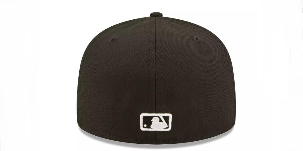 New Era 59Fifty Hat MLB Basic Chicago Cubs Black/White Fitted Baseball Cap (US, Numeric, 7 1/2, Black/White)