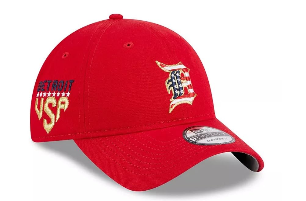 New Era Men's Red Detroit Tigers 2023 Fourth of July 9TWENTY Adjustable Hat