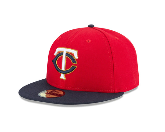 MLB Minnesota Twins Alt 2 AC on Field 59Fifty Fitted Cap, Size 7 5/8, Red